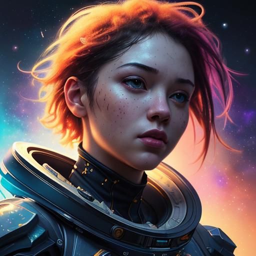 Hyperrealistic Poetry in Space Concept Art