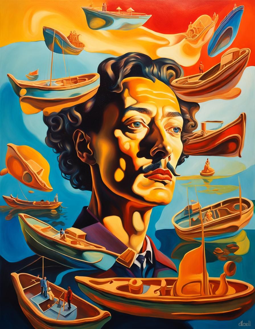 Surreal Androgynous Portrait with Biomorphic Shapes