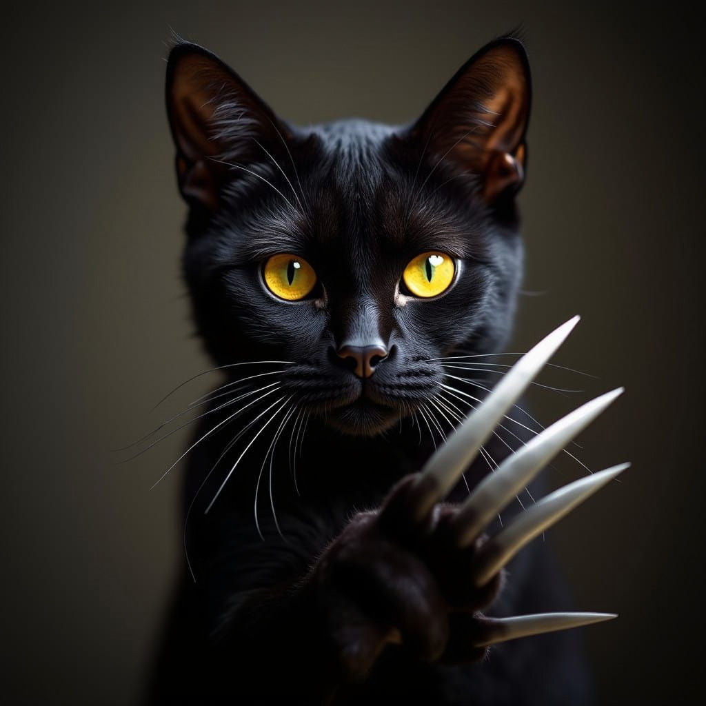 Freddy Kruger Cat in Sharp Focus