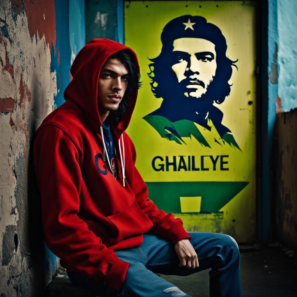 Fan of Che Guevara on the street