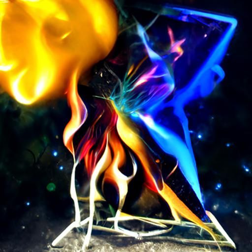 Cosmic Fire Flashes: Holographic Astral Illustration