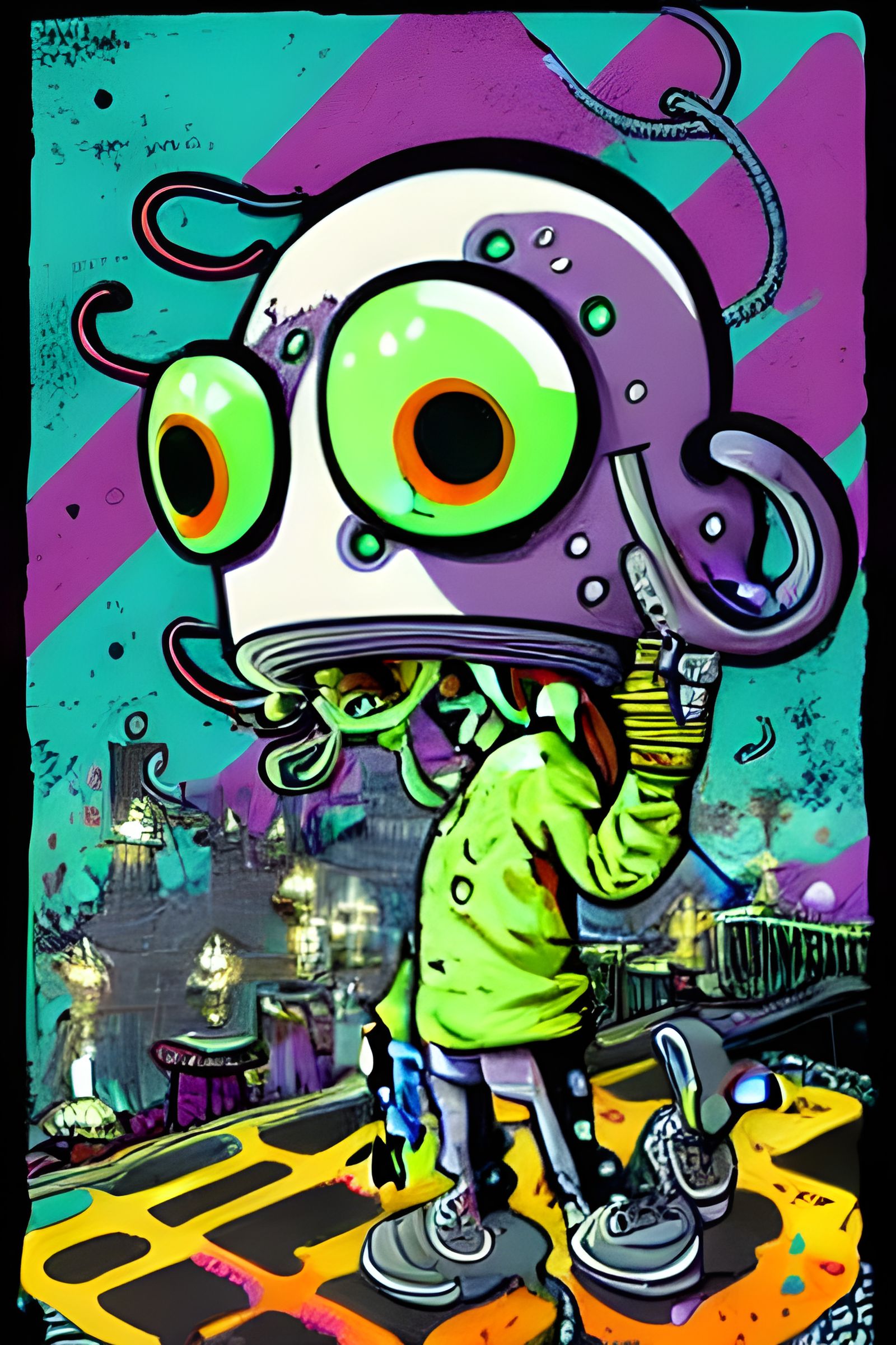 Splatoon Inspired Urban Art Fusion