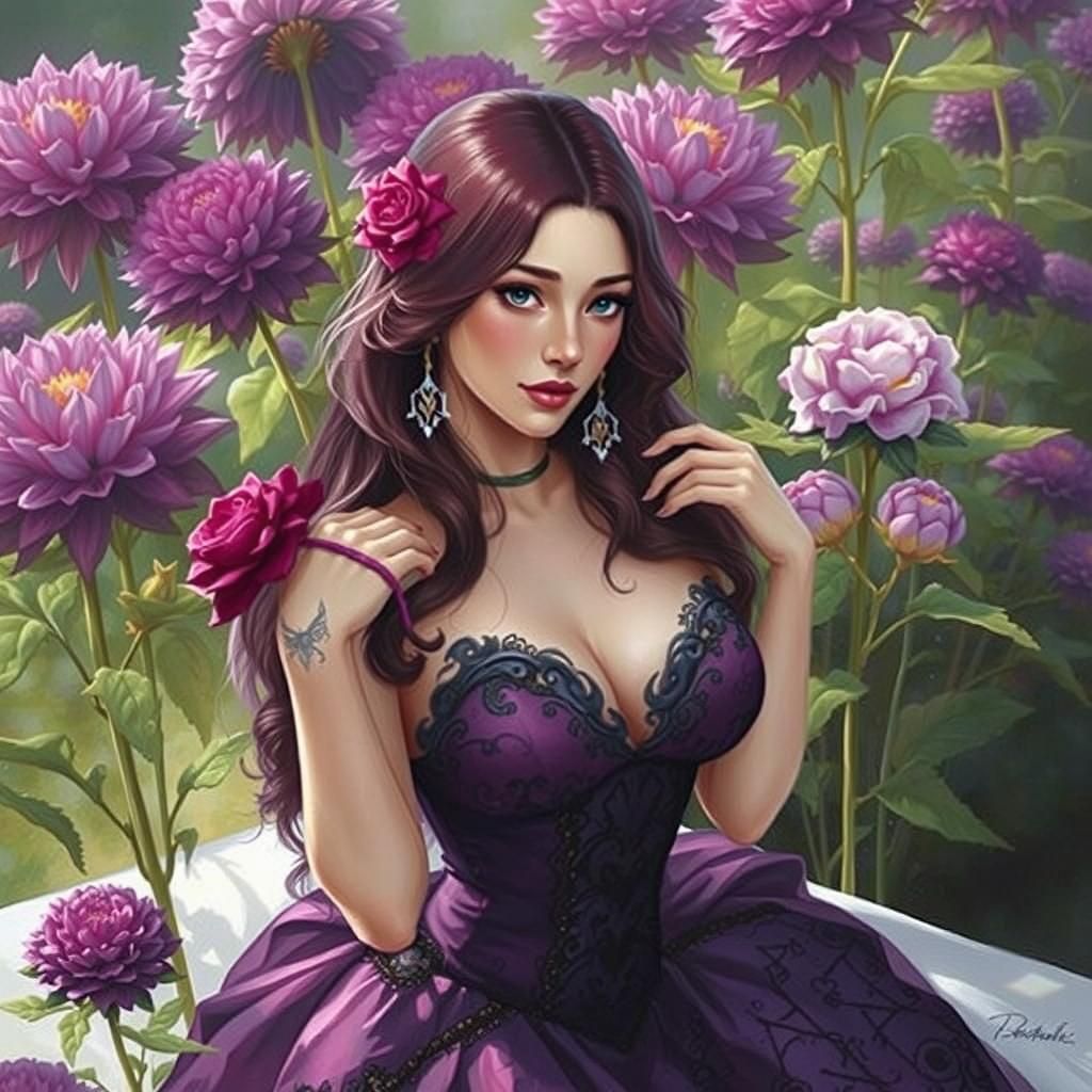 Baroque Goddess with Forest Fairy Details