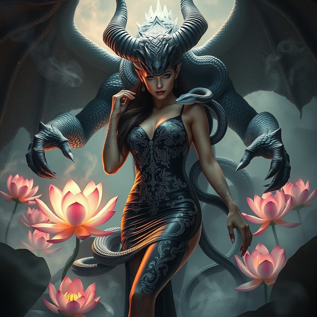 Scarlett O'Hara and Demon in Haute Couture Style