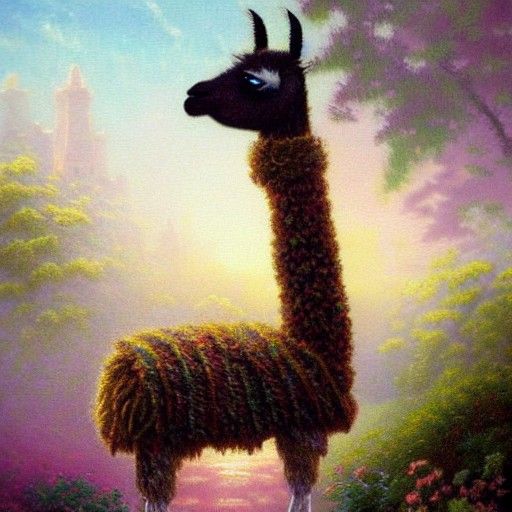 Ethereal Llama in Sweater, Fantasy Art