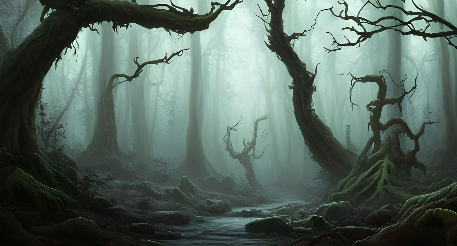 Lovecraftian Forest Landscape in Hyper-Realistic Digital Art