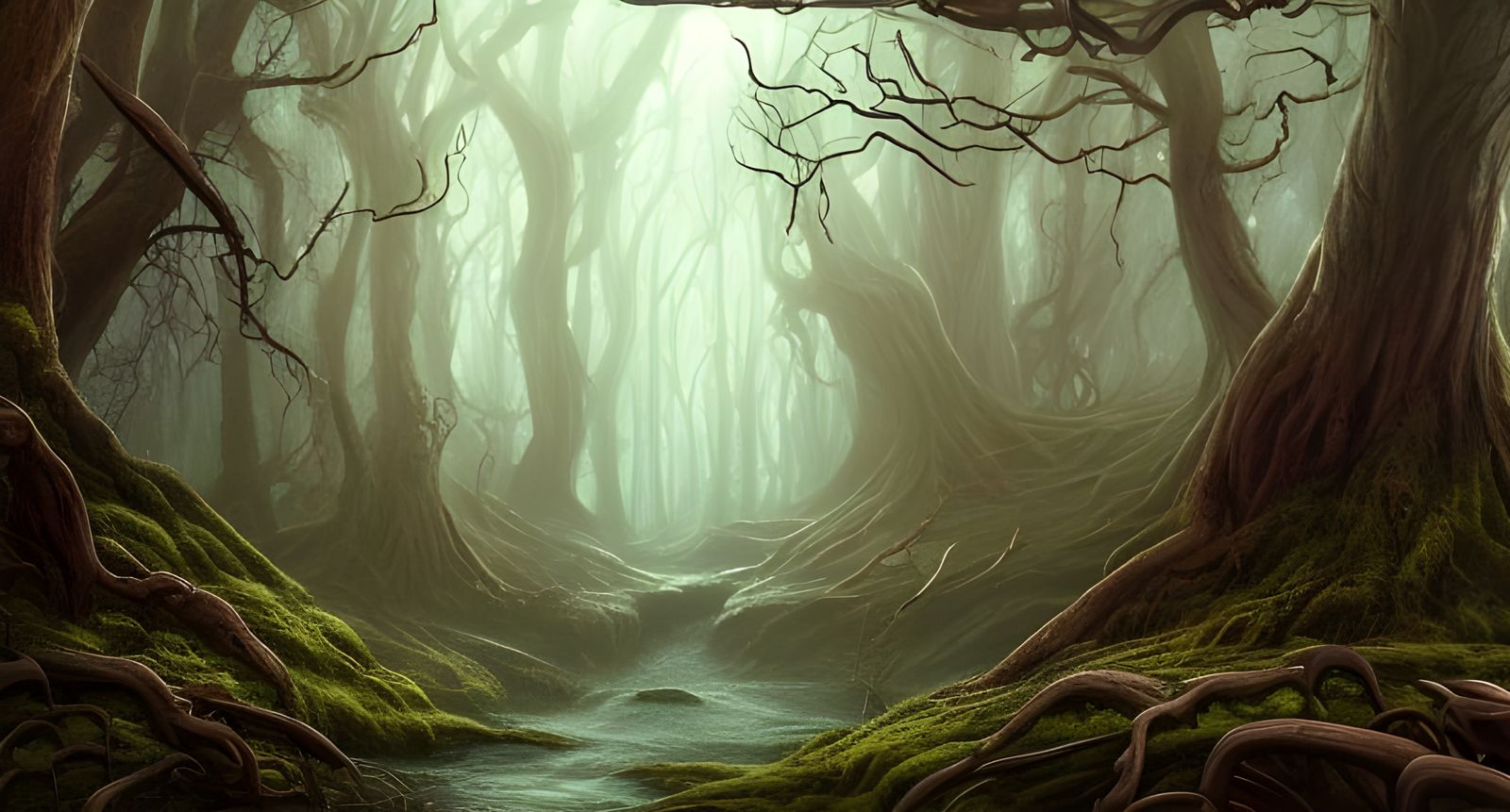 Lovecraftian Forest Landscape in Hyper-Realistic Digital Art