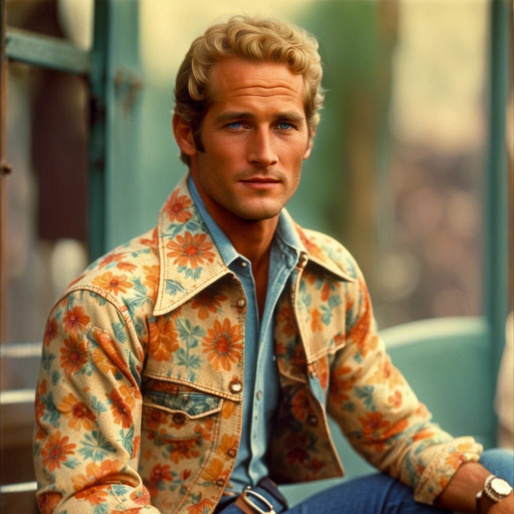 Paul Newman as cowboy in the 1970s