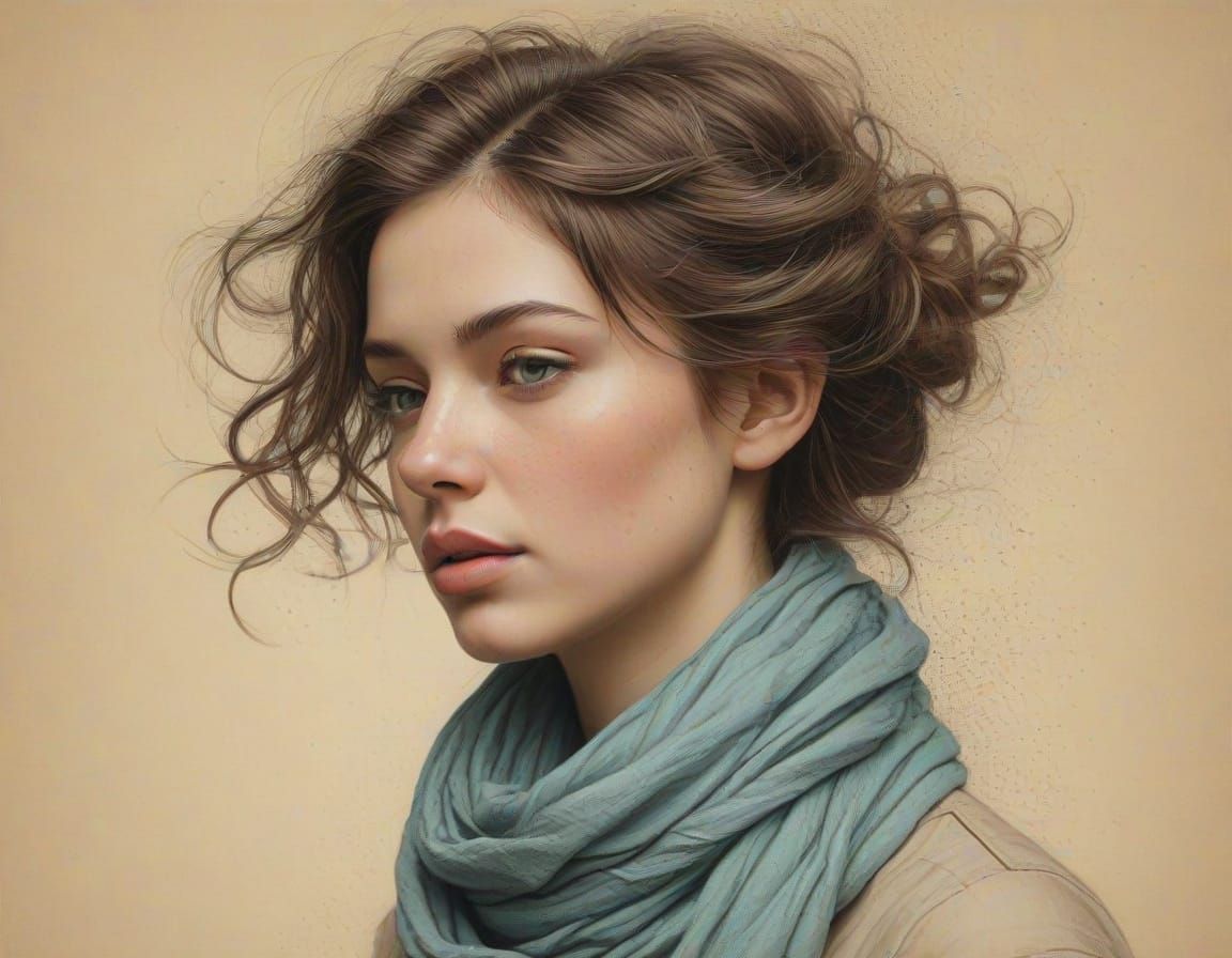 Dreamy Metamorphosis: Woman Escaping Sketchbook