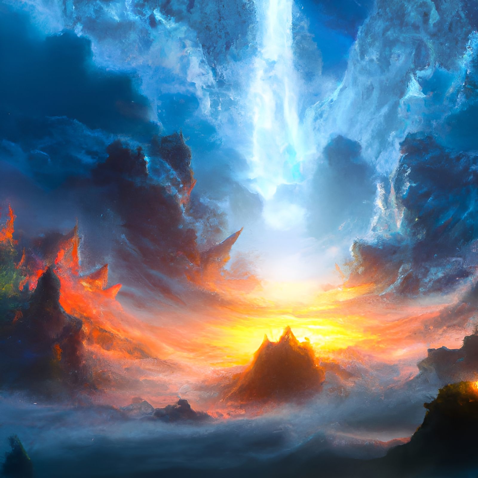Epic Clash of Ice and Fire: Digital Matte Painting