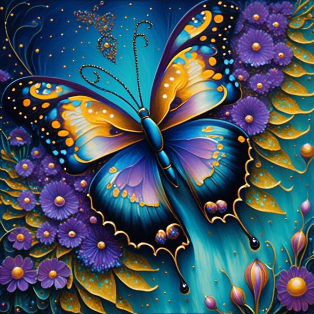 Mystical Garden of Glowing Flora in Oil Paint Style