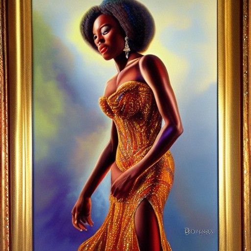 Radiant Portrait of Woman in Boris Vallejo Style