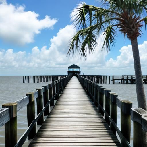Picturesque Dock at Tybee Island