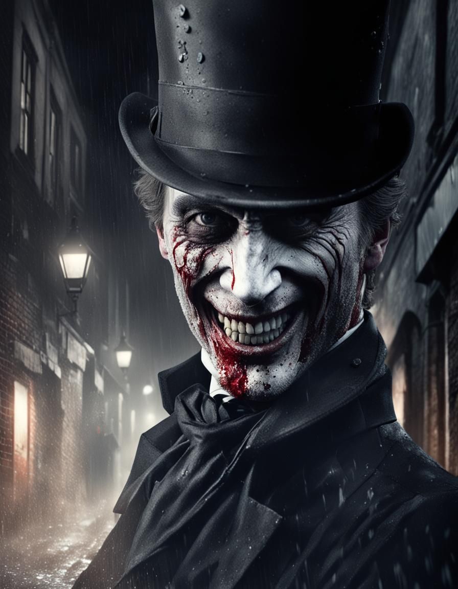 Jack the Ripper in Dark Alley, Photorealistic Horror