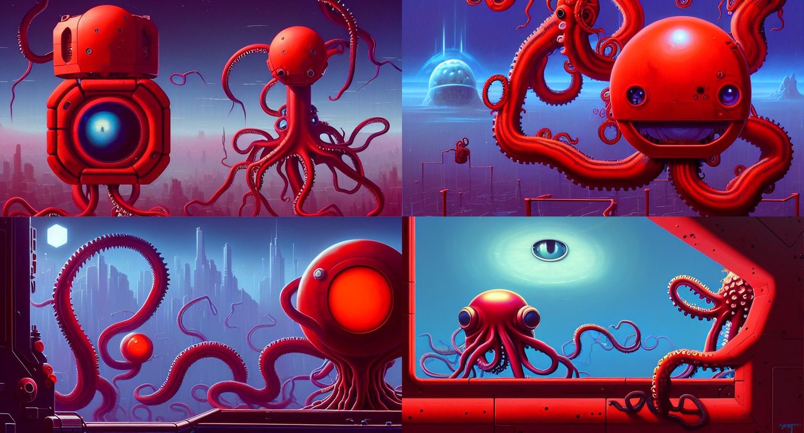 Beholder with Tentacles in Photorealistic Digital Art