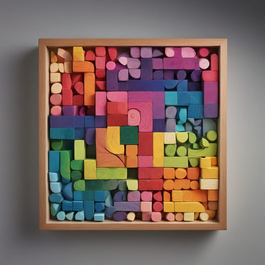 Rainbow Geometric Spiral in Harmonious Balance