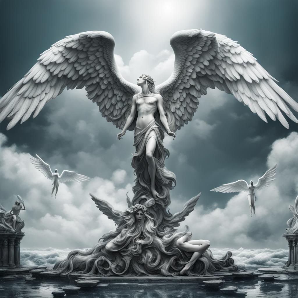 Fallen Angels on Neptune: Hyperrealistic Vision