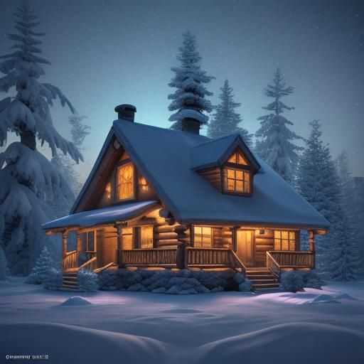 Ice Creatures Decorating Christmas Tree in Winter Wonderland