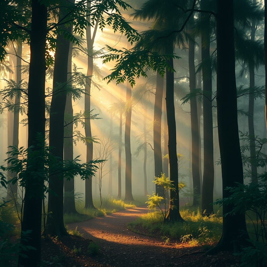 Morning in the forest.