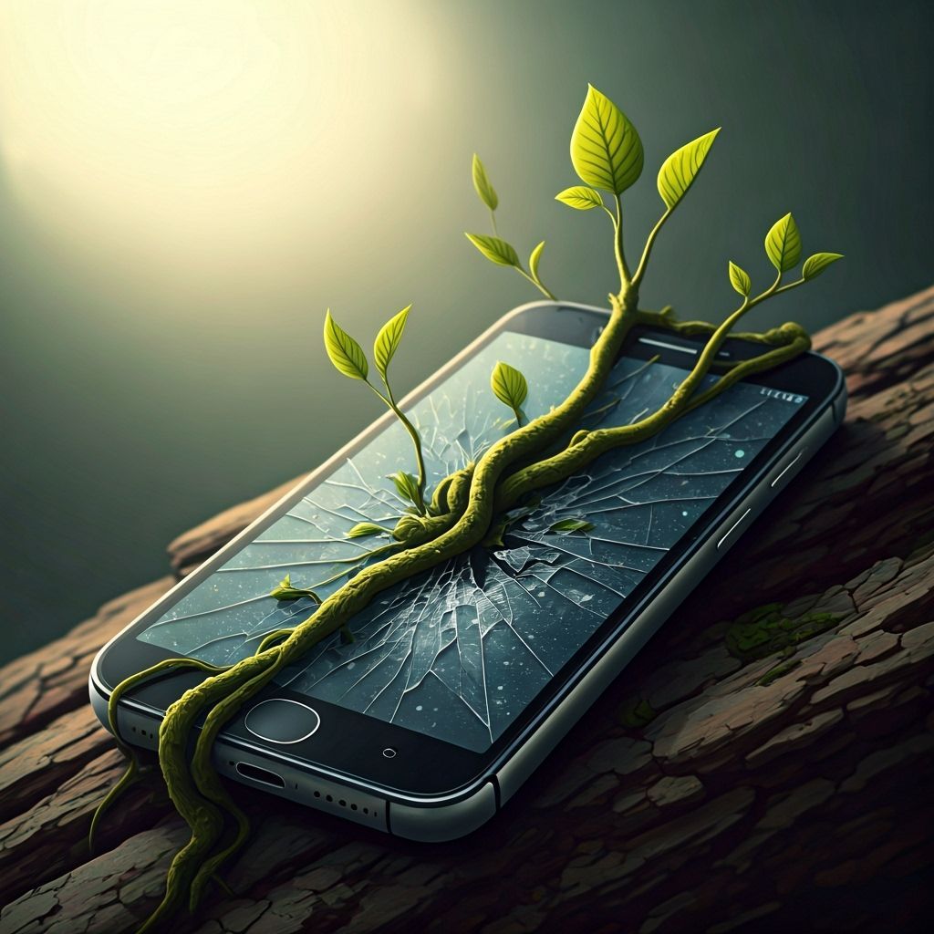 Smartphone Vines: Digital Painting of Decay