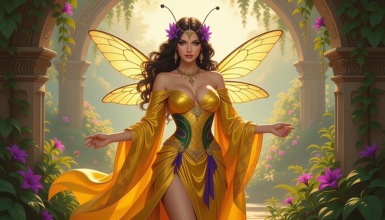 Bee Woman in Fantasy Art Style