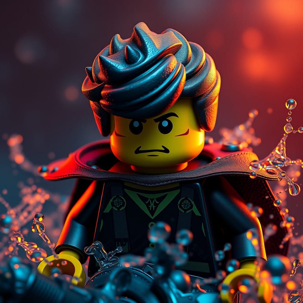 Surreal Lego Minifigure in Deep Fantasy World