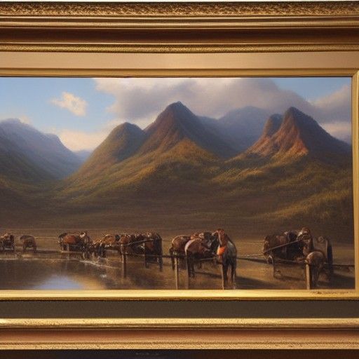 Lush Landscape in Oil Painting Style