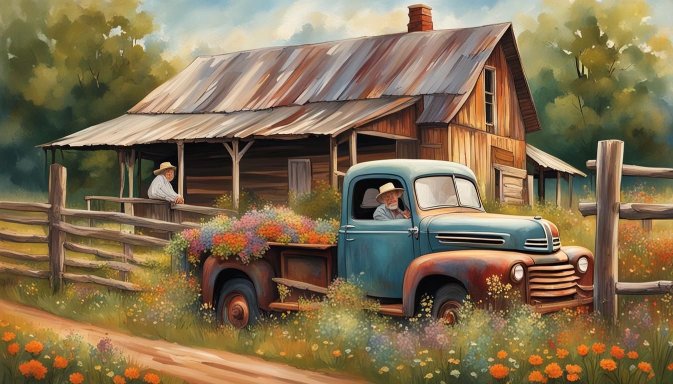 Elderly Man with Rheumatoid Arthritis in Countryside