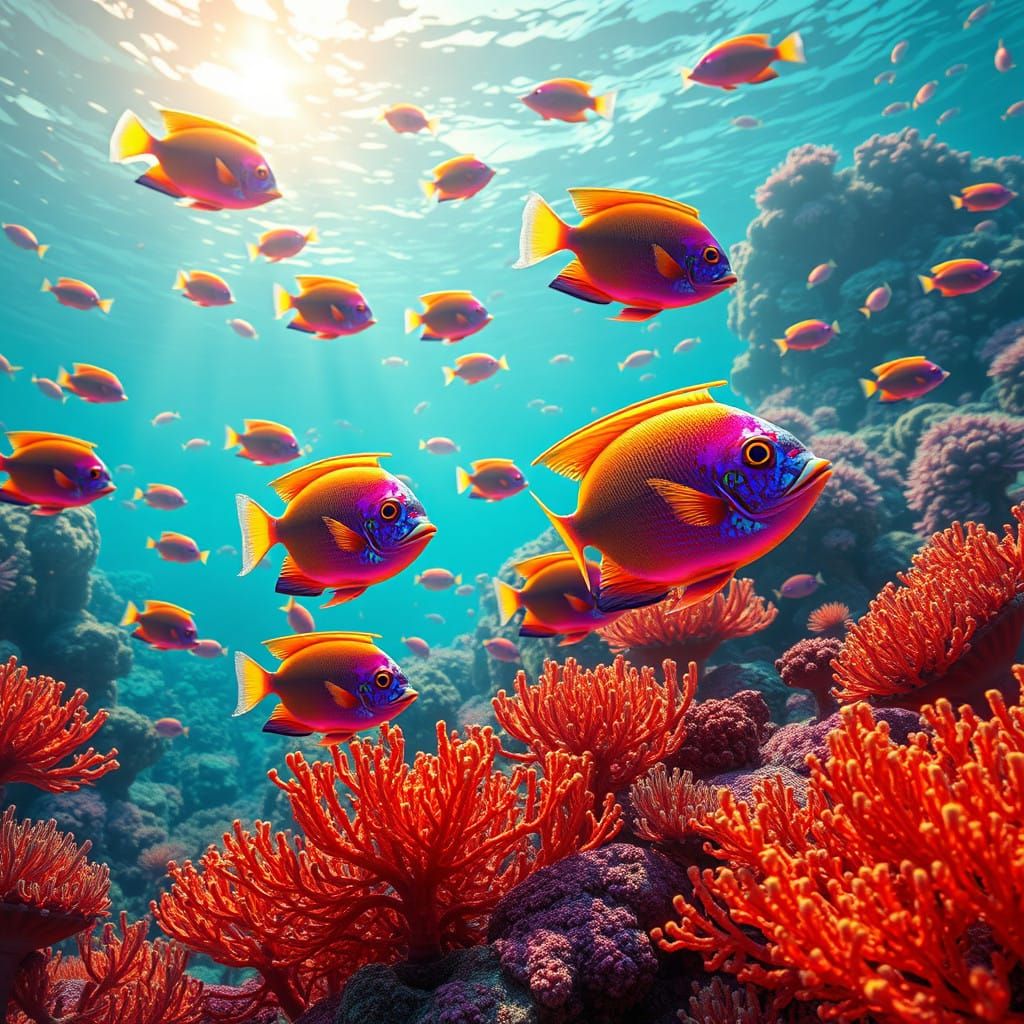Vibrant Tropical Reef in Fantasy Concept Art Style