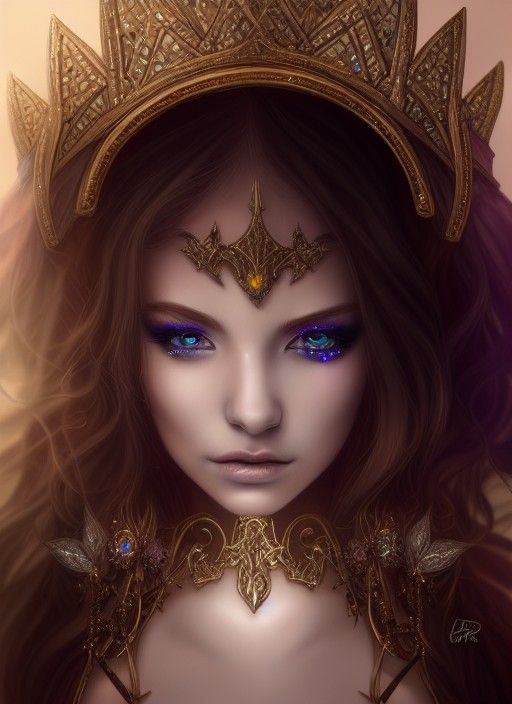 Beautiful Elf with Diamond Crown by Artgerm