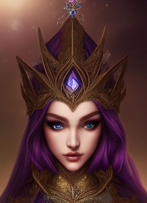 Beautiful Elf with Diamond Crown, Artgerm Style