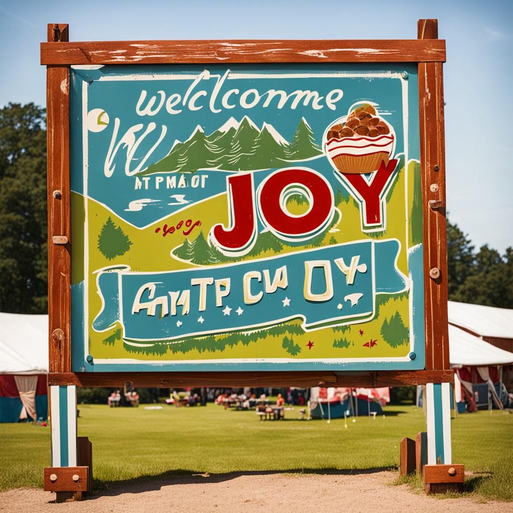 Welcome to Camp Joy: A 1950s Style Sign
