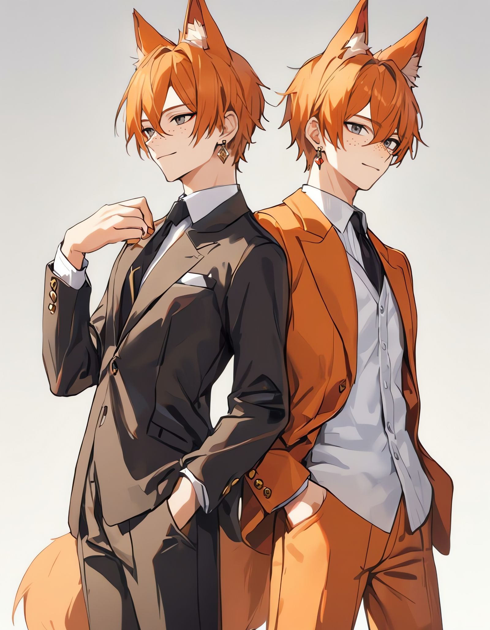 Bishounen Fox Twins in Cowboy Attire