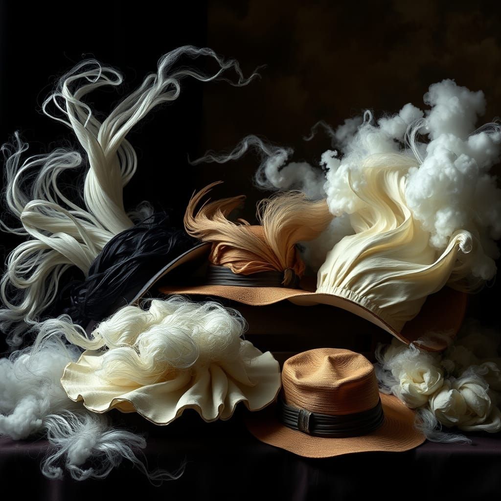 Ephemeral Hats of Mist and Cloud in Chiaroscuro Style