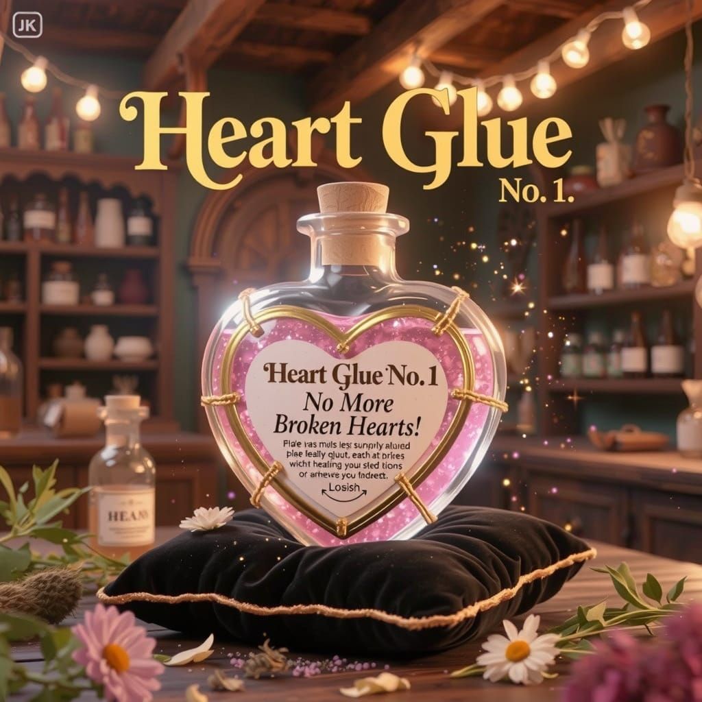 Magical Heart-Mending Potion Bottle in Whimsical Apothecary ...