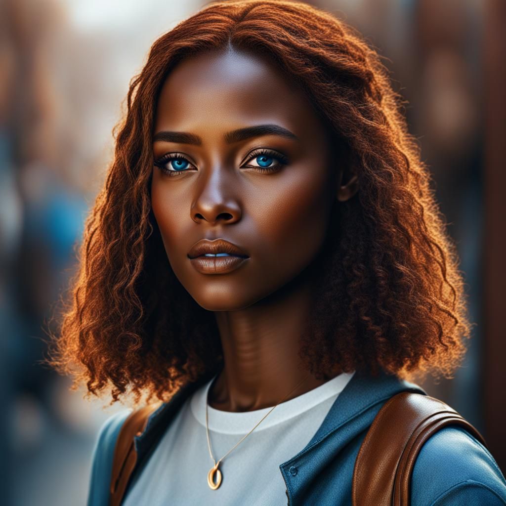 Hyperrealistic Portrait of a Beautiful Woman with Ginger Hai...