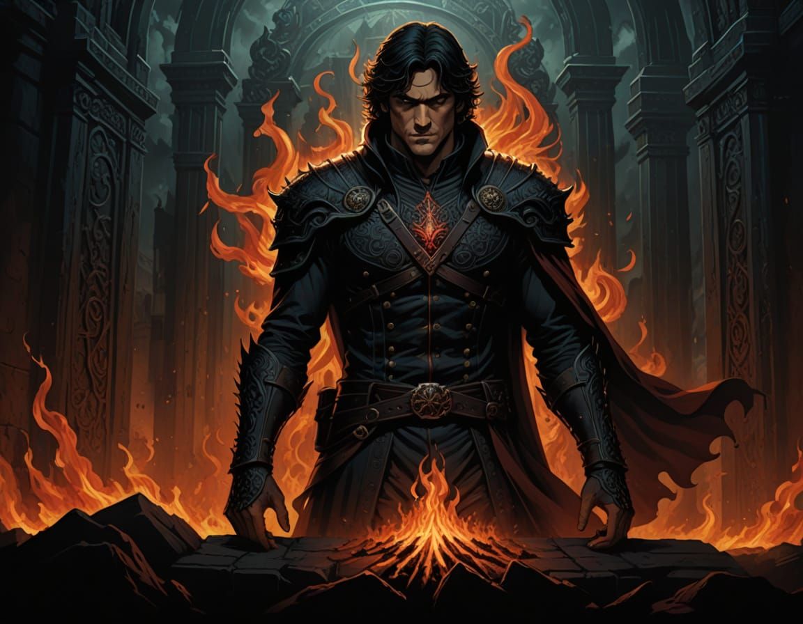 Dante's Inferno in Dark Fantasy Comic Book Style