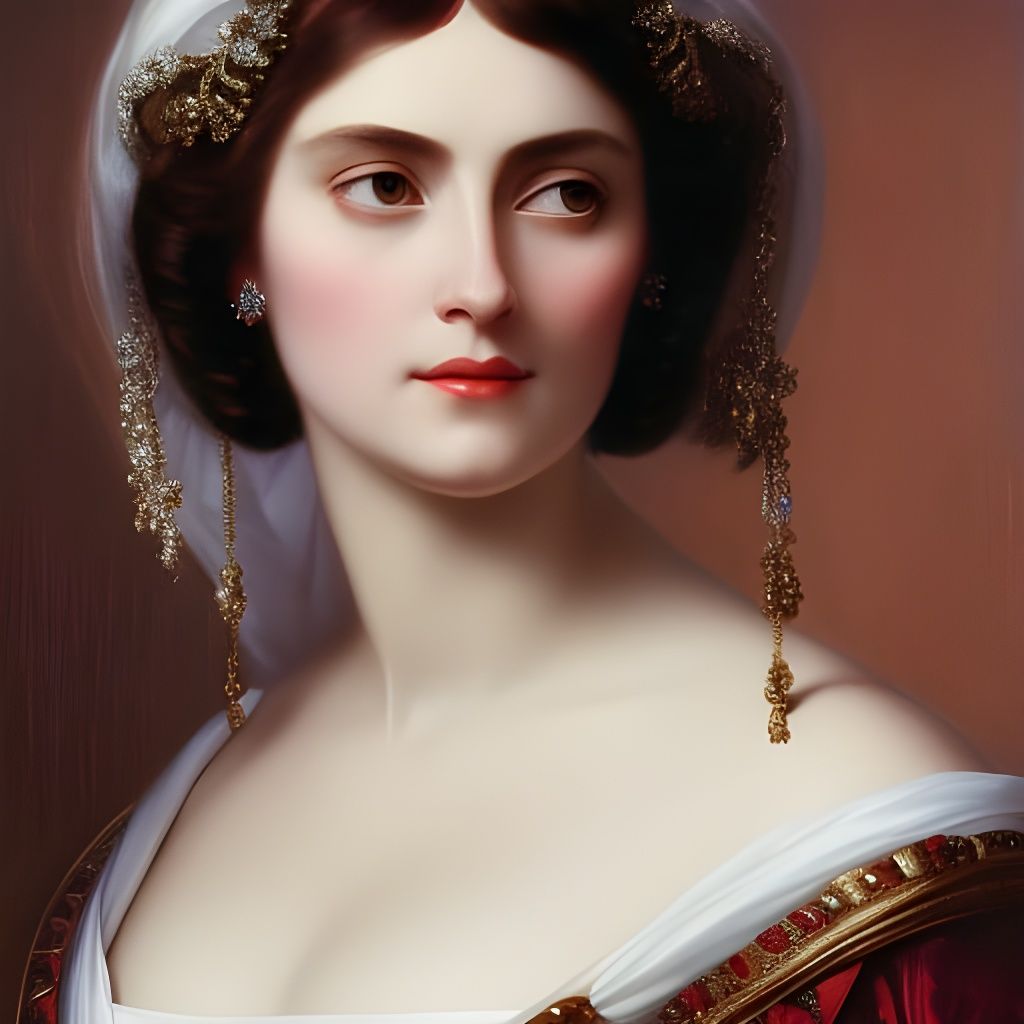 Renaissance Woman Portrait in Hyperdetailed Style
