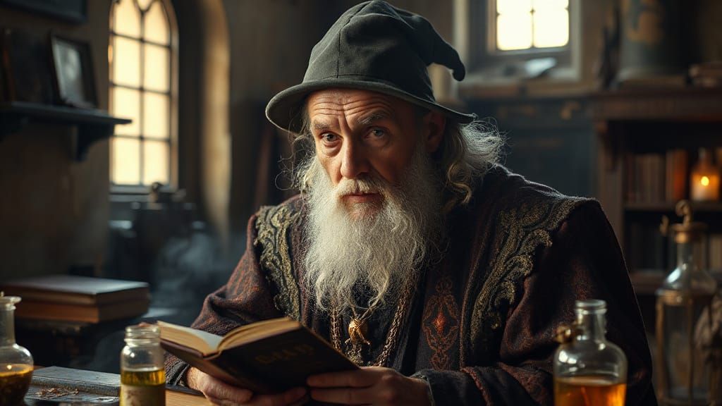 Wise Wizard Portrait in the Style of Rembrandt