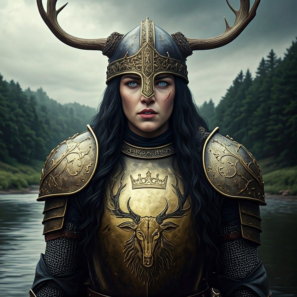 Medieval Princess Victory on the Battlefield