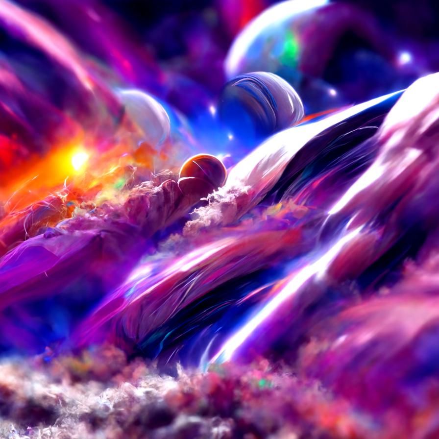 Iridescent Dragon Ball in Heavenly Twilight Space