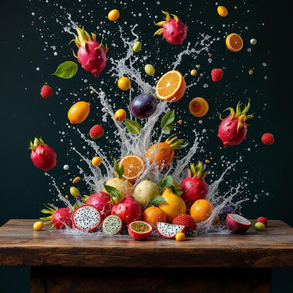 Photorealistic Exotic Fruits in Motion