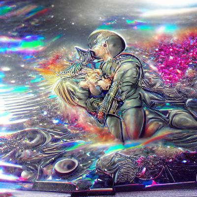 Holographic Astral Love in Mixed Media
