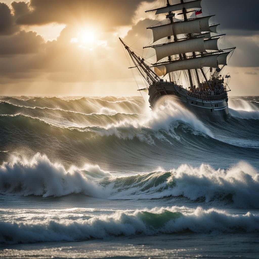 Galleon Waves: Sunlight Through a Squall