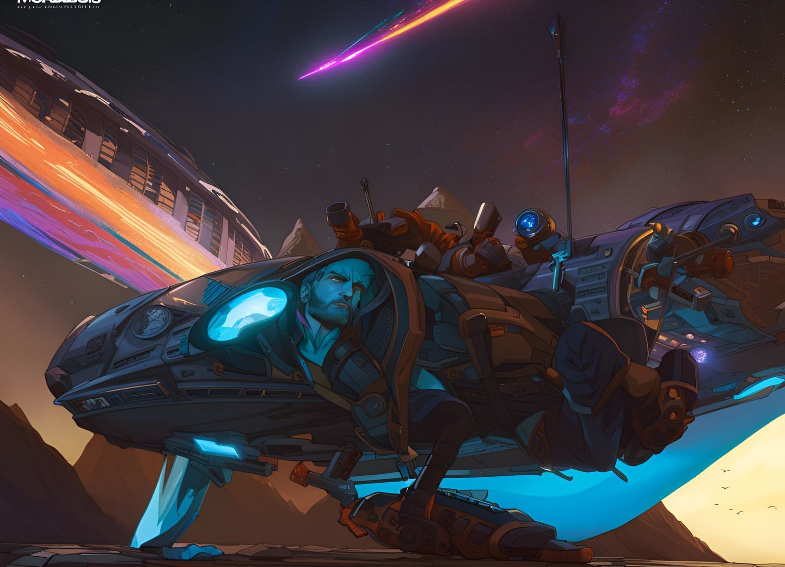 Mobius Strip Character Art in Art Nouveau Style