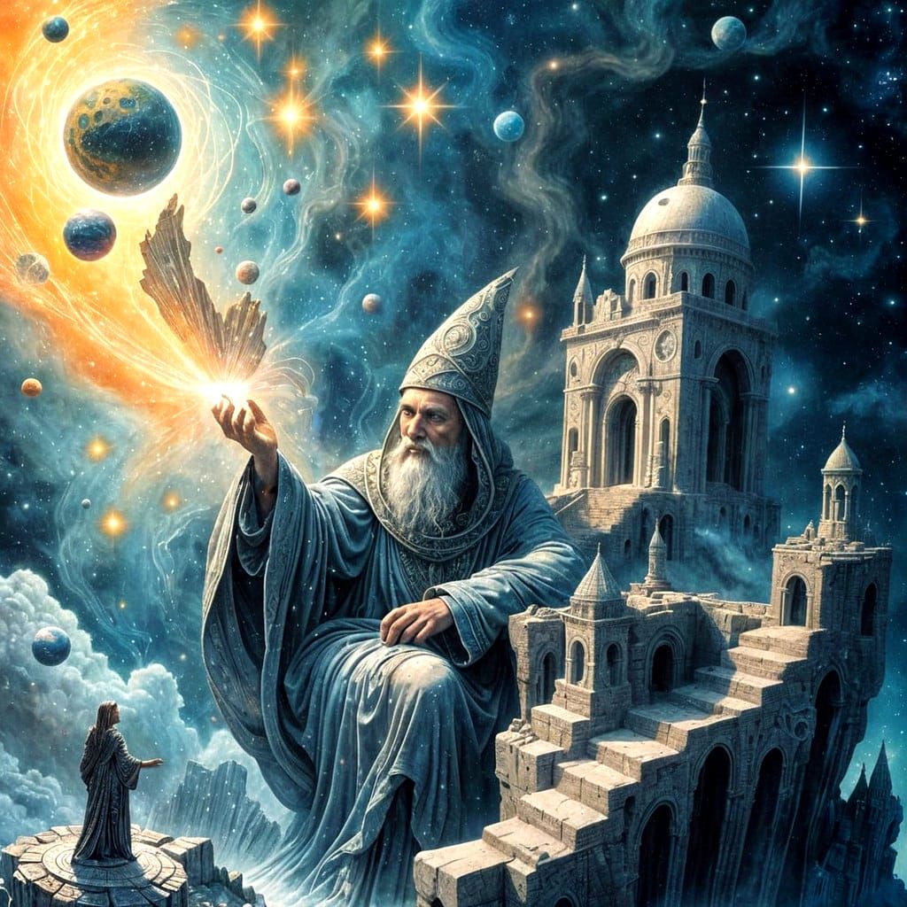 Galactic Wizard Conjures Celestial Magic in Cosmic Realistic...