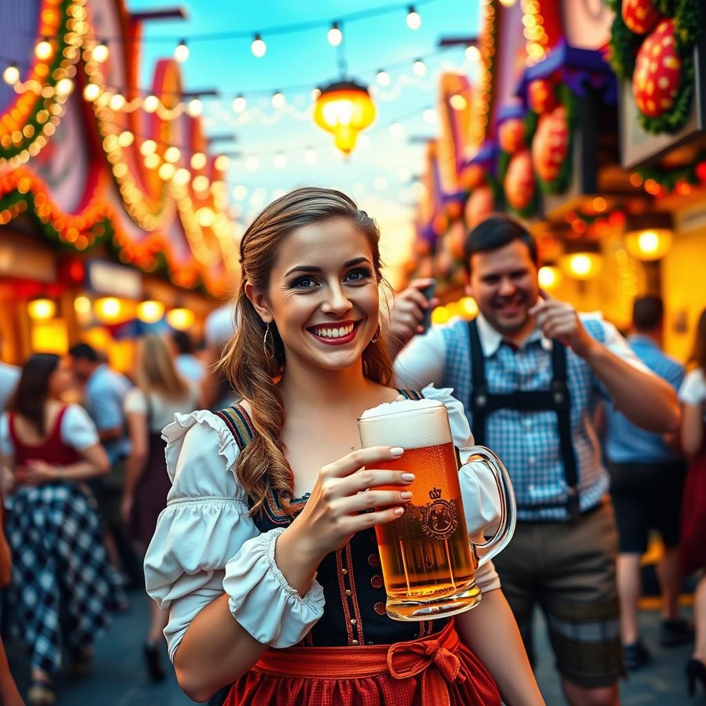 Oktoberfest Photobomb in Whimsical Comic Style