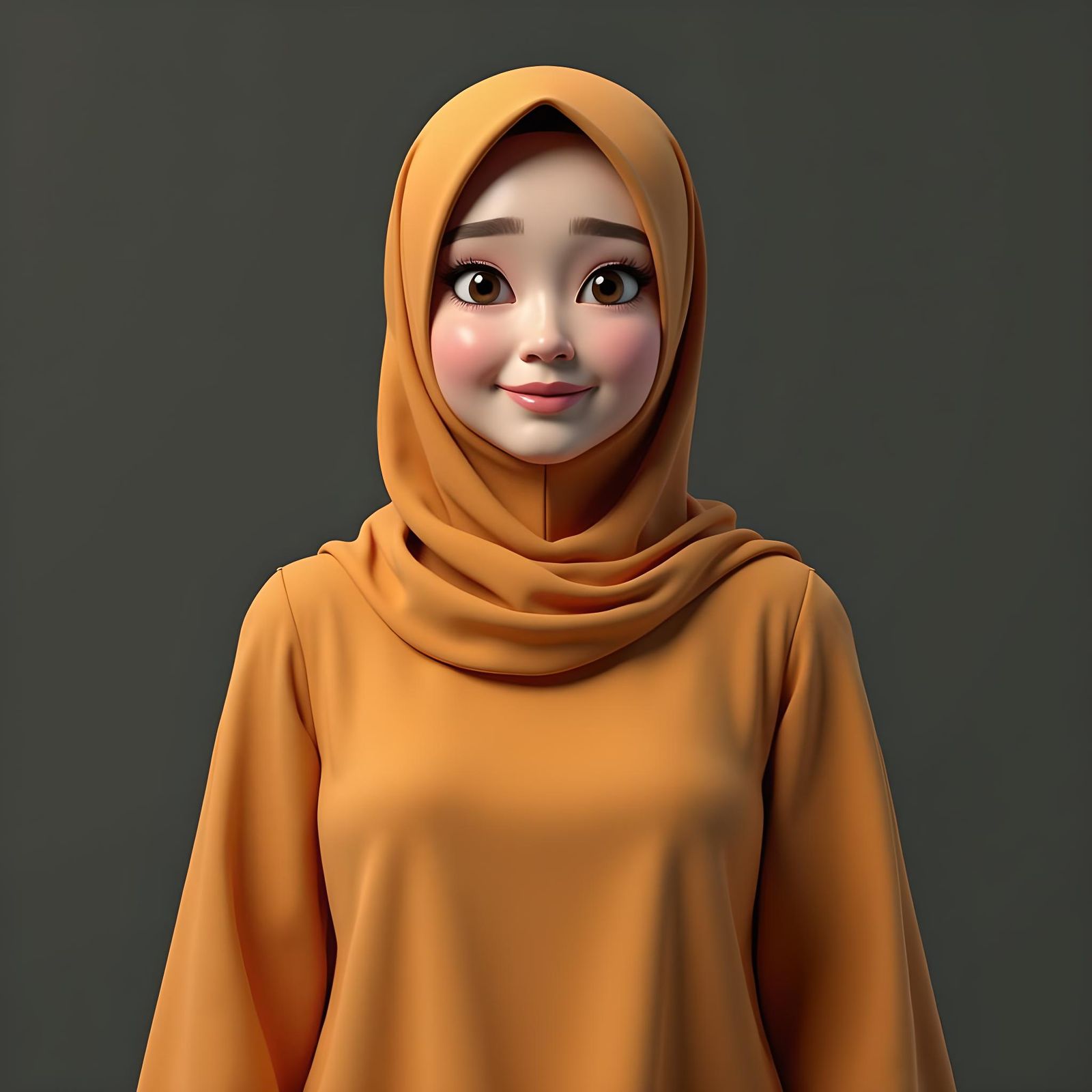 Realistic 3D Caricature of Indonesian Woman in Digital Art S...