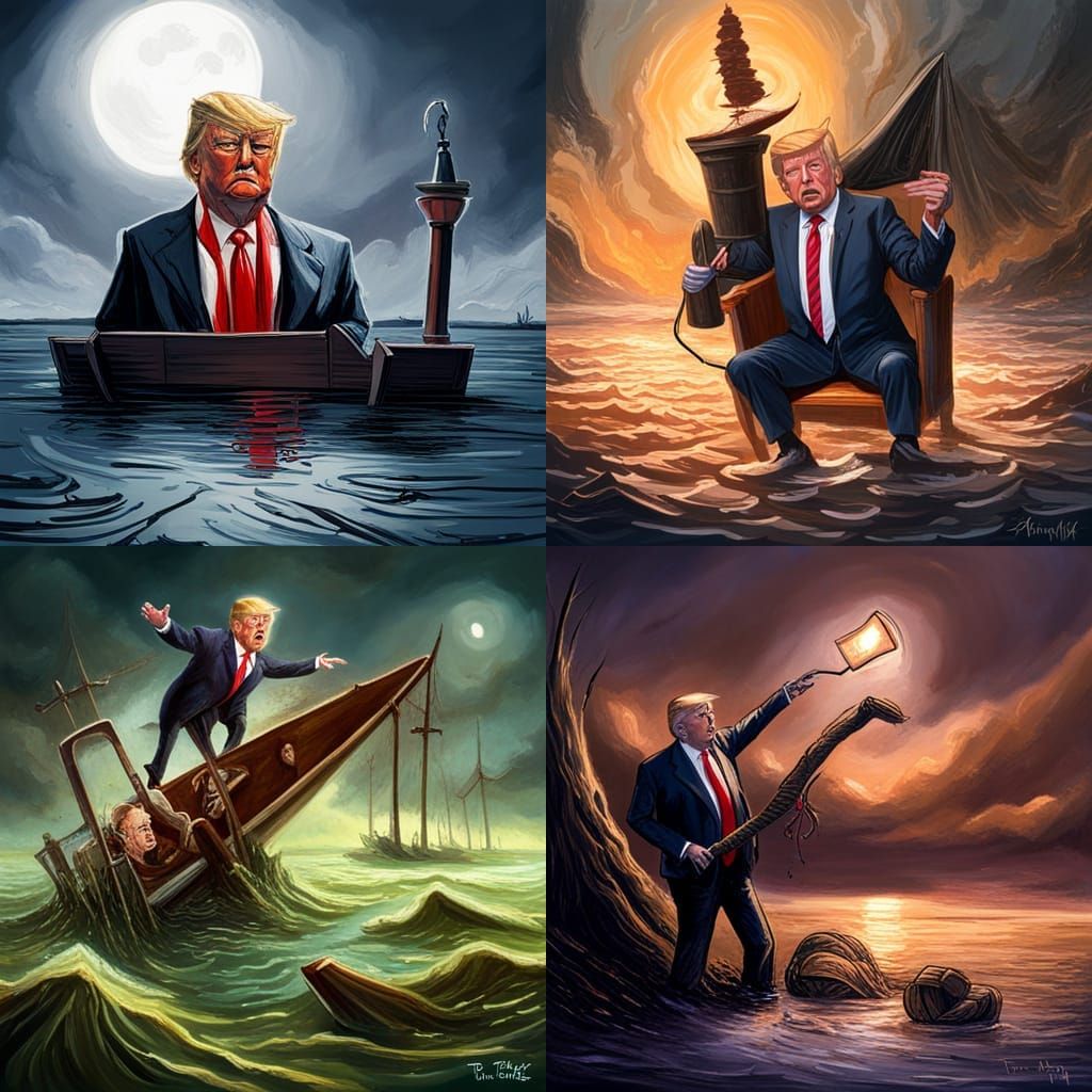 Sinister Donald Trump Draining the Swamp