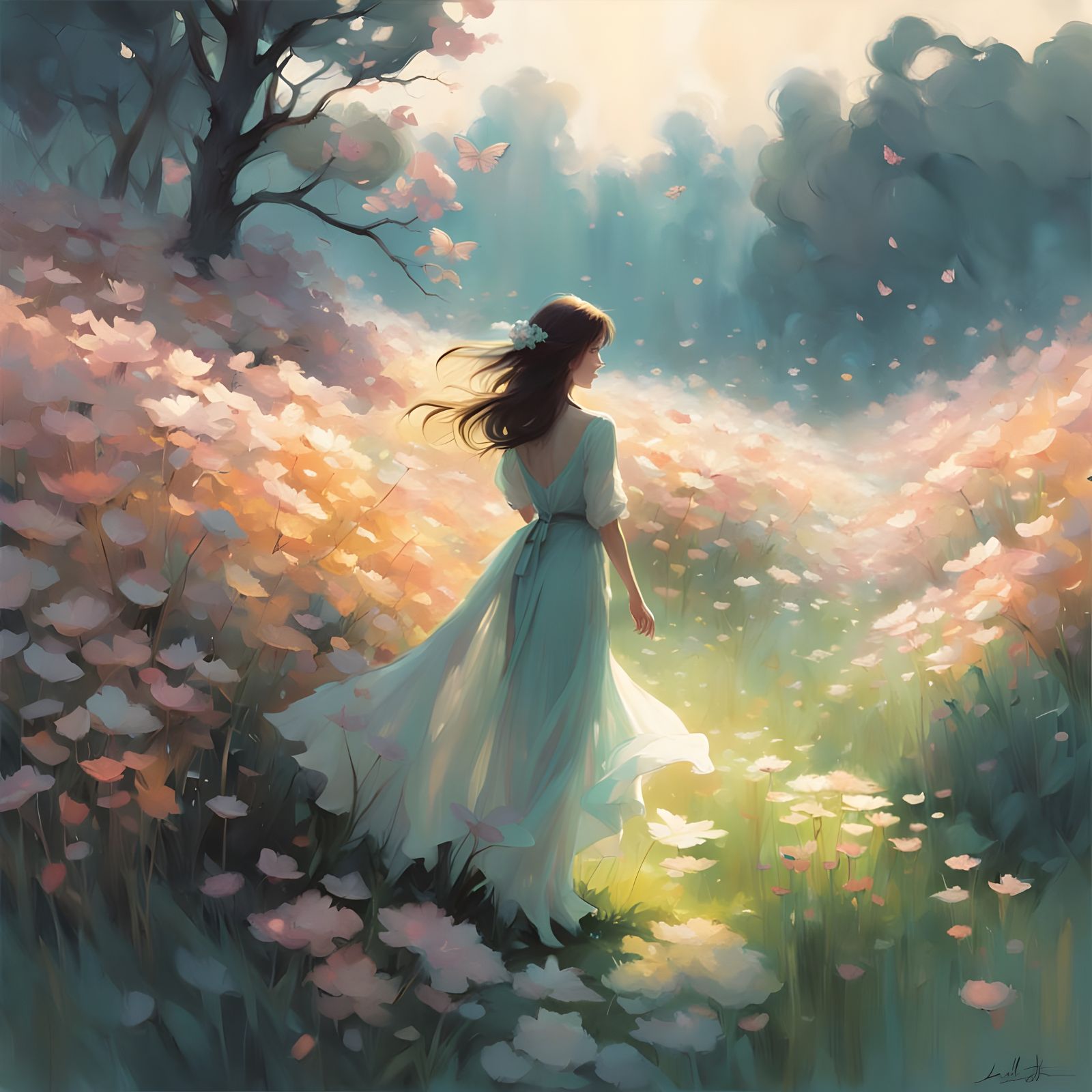 Magical Wildflower Meadow in Vibrant Sunlight